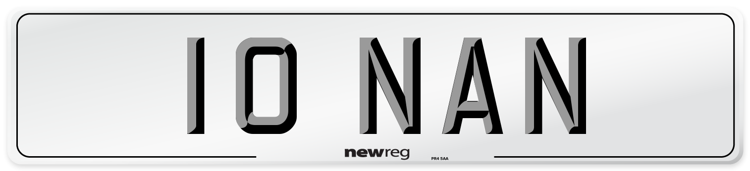10 NAN Number Plate from New Reg